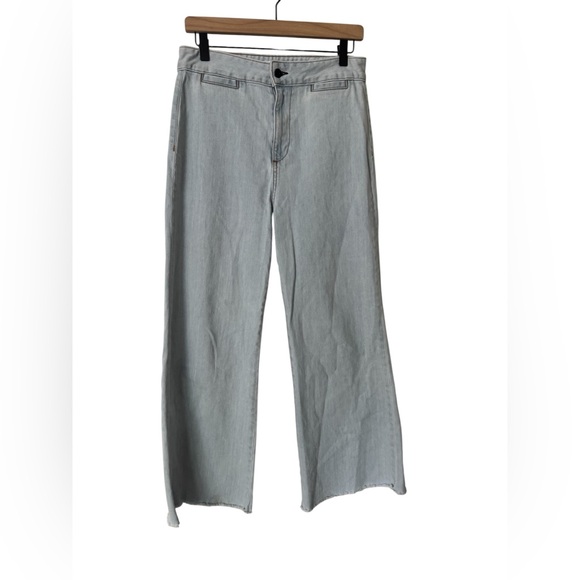 ASKK NY Cropped Brighton Beach WIDE LEG JEAN/size 28/LIGHT WASH - Picture 1 of 14